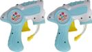 Gerimport Pistolet à bulles - 2x - avec recharges - bleu clair - 15 cm - plastique