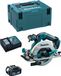 MAKITA Scie circulaire manuelle DHS680RTJ1 (1 x 5,0 Ah batterie + chargeur DC18RC + coffre de transport MAKPAC 3)