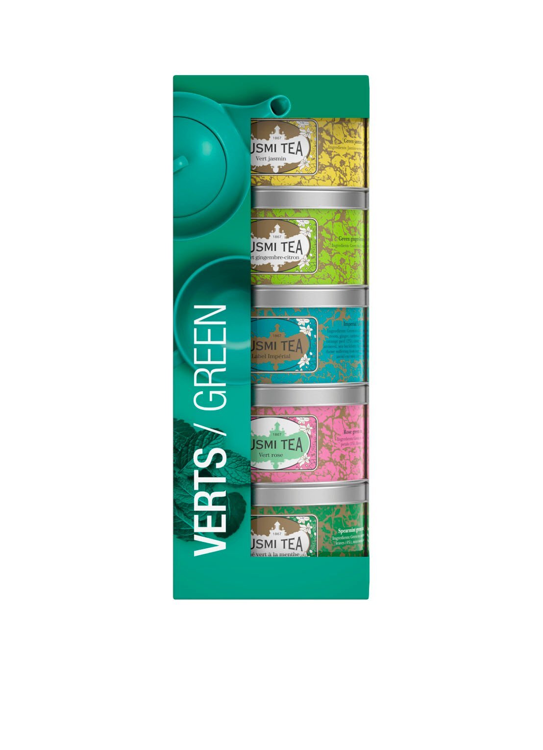 Kusmi Tea Green Teas theeset met losse thee 5 x 25 gram