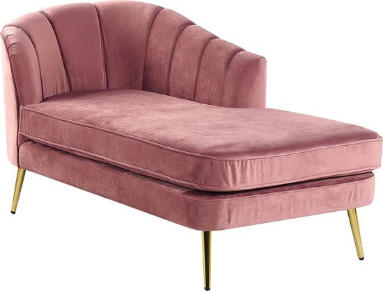 Beliani ALLIER - Chaise longue - roze - fluweel