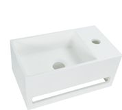 Bewonen Aloni Mini Fontein Met Handdoekhouder - 35,8x20,5x15,7cm - Kraangat Rechts - Wit