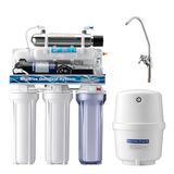 Naturewater filtre à eau à 6 étages, filtre à osmose inverse, 510 x 380 x 185 mm, filtre à osmose avec pompe de surpression et stérilisateur UV, filtre à charbon actif et filtration des sédiments, pour eau potable