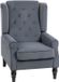 Homcom Fauteuil - Velvet - Gris - 86L x 74l x 102H cm