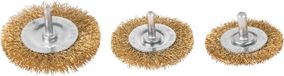 Strend Pro Brosse métallique ronde C9003, 50-65-75 mm, ondulé, 3 pièces, avec tige, pour meulage