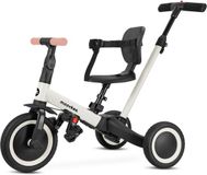 moovkee 6-in-1 Driewieler met Duwstang vanaf 1 Jaar – Ecru Loopfietsje – Kinderfiets met 3-Puntsgordel – Veilig Loopfiets voor Baby & Peuter