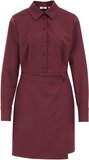 WE Fashion Dames Regular Fit Jurk - Vintage Red - XL - Lange Mouw