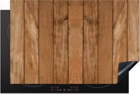 Merkloos KitchenYeah® Inductie beschermer 81x52 cm - Houtmotief - Planken - Industrieel - Inductiebeschermer