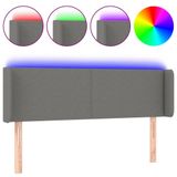 VidaXL Hoofdbord LED 183x16x78/88 cm stof donkergrijs