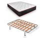 HOGAR24 ES | Compleet bed | Basic lattenbodem + visco-elastisch matras Memory Premier | Beenset met 25 cm klem | Afmetingen: 135 x 190 cm