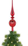 Inge-glas Inge Christmas Goodz Kerstboom Piek Gedecoreerd - Rood - Glas - 31 cm