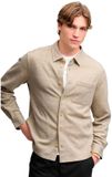 Superdry Jersey Twill Tweed Chemise Homme Manches Longues XXL Ecru Tweed