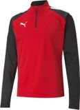 Puma TeamLIGA 1/4 Zip Trainingssweater Junior - Maat 164 - Zwart/Rood
