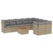 vidaXL Loungeset met Kussens, Poly Rattan, Beige