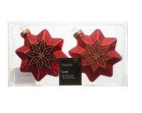 Decoris V Decoris Ster glas shiny matt with gold flower decoration