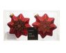 Decoris V Decoris Ster glas shiny matt with gold flower decoration
