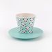 IDRINK® - Set met mok, schotel en lepel van RPET | Leuk milieuvriendelijk cadeau | (PANDA)