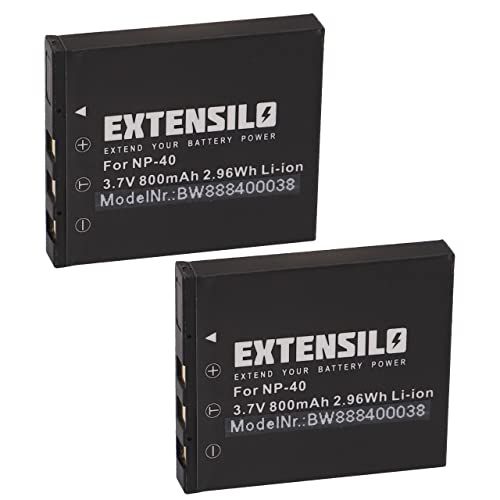 EXTENSILO 2X batterij vervanging voor Creative CAS101 voor camera (800mAh, 3,7V, Li-Ion)