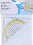 Geodriehoek, Top Write Geodriehoek - Liniaal - 14 cm. - Transparant