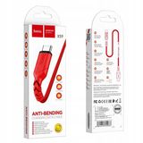 Merkloos HOCO USB-A naar USB-C Kabel, Nylon, 3A Snel Laden, 1m, Rood