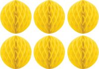 Merkloos Fest-Dekor Gmbh Papieren kerstballen - 6 stuks - geel - 10 cm