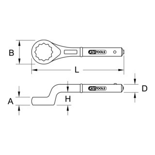 KS Tools KS Tools CLASSIC opsteek ringsleutel, gekarteld, 2.5/16" Aantal:1