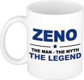 Bellatio Decorations Naam cadeau Zeno - The man, The myth the legend koffie mok / beker 300 ml - naam/namen mokken - Cadeau voor o.a verjaardag/ vaderdag/ pensioen/ geslaagd/ bedankt