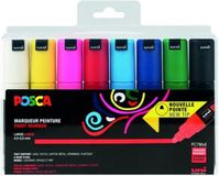 Posca paintmarker PC-7M | set van 8 markers in geassorteerde basiskleuren