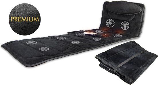 Jocca massagemat premium - zwart - met warmte - 5 standen
