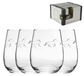 Icecat Ensemble de 4 verres à vin sans pied gravés, 360 ml