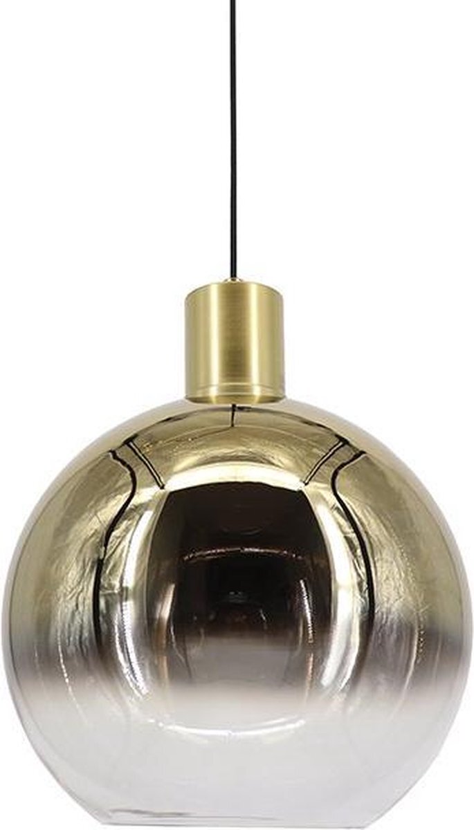 Artdelight Manuel Hanglamp goud 20cm glas goud/helder - Industrieel - -