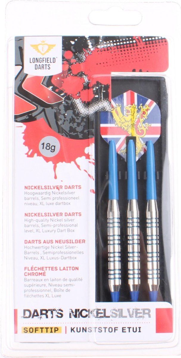 Longfield Nickesilver Softtip Darts Set - 18g - Blue