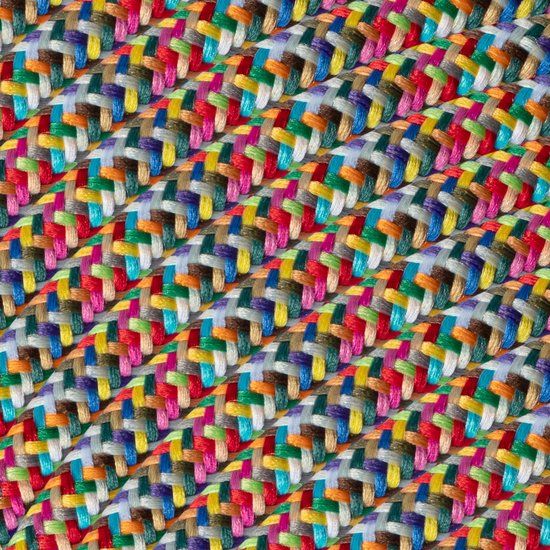 Home Sweet Home Textiel Kabel - 1 meter lang - Gekleurd - Strijkijzersnoer 3 x 0,75 mm met aardingsgeleider - met textielmantel - pendelleiding