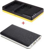 Merkloos Powerpakket Deluxe: NP-FH70 duo oplader + 8000mAh Powerbank pour 2 batteries Sony NP-FH70 / NP-FH100