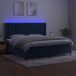 Maison Exclusive - Lit boxspring avec matelas et éclairage LED, bleu foncé, 200x200 cm, velours