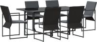 vidaXL Tuinset, 7-delig, zwart, staal