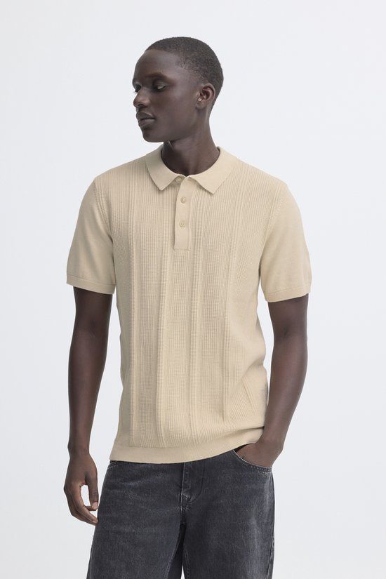 Blend BHBARON POLO NOOS Heren Gebreide Truien 3XL Katoen Oyster Gray