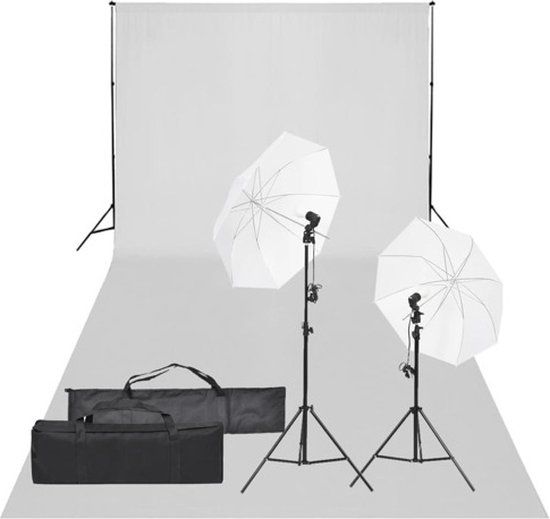 vidaXL Fotostudioset met Verlichtingsset en Achtergrond