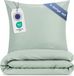 Blumtal Housse de couette Microfibre Nova - 2 x Housse de couette individuel 135 x 200 cm - 2 x Taie d'oreiller 80 x 80 cm - Vert menthe