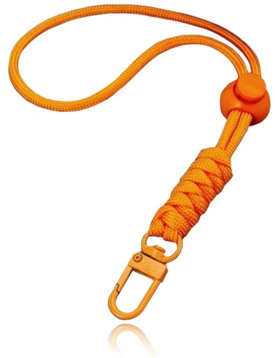 LGT JWLS Lookinggoodtoday Telefoonkoord/Sleutelhanger met Karabijnsluiting en Koordstopper - Oranje