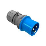 2 P+T-stekkers, blauw, 16 A, verpakt – veilige verbinding, ideaal voor elektrisch gereedschap en apparaten met hoog vermogen.