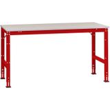 Manuflex AU6094.3003 Werk aanschuiftafel universele standaard met staalbeslag schijf, bxdxh = 1750 x 1000 x 760-870 mm Robijn-rood