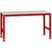 Manuflex AU6094.3003 Werk aanschuiftafel universele standaard met staalbeslag schijf, bxdxh = 1750 x 1000 x 760-870 mm Robijn-rood