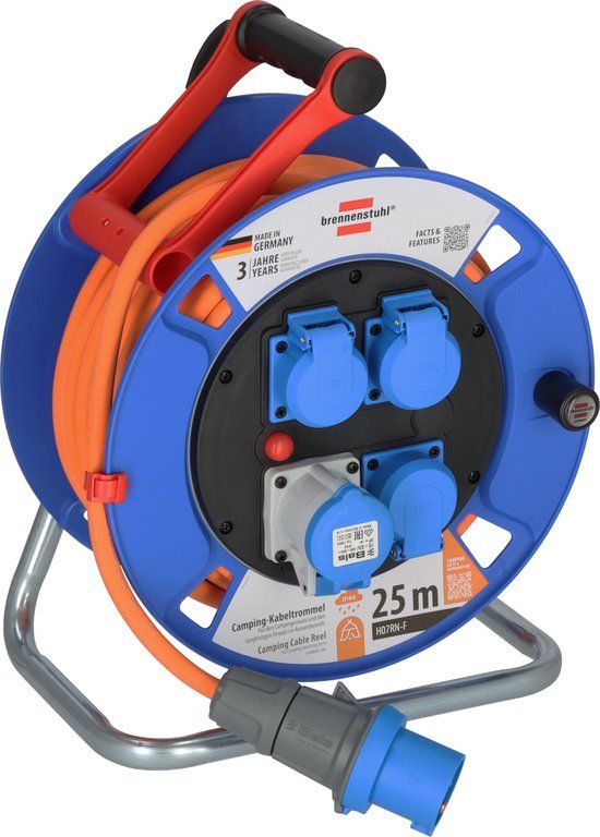 Brennenstuhl Garant CEE IP44 Camping Kabelhaspel 25m Oranje