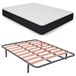 Duérmete Online Complete voordeelset met visco-elastische matras, omkeerbaar, visco-elastisch, met lattenbodem en 6 poten, 135 x 190 cm