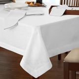 Villeroy en Boch La Classica Luxe linnen stoffen tafelkleed, 70" x 96", wit