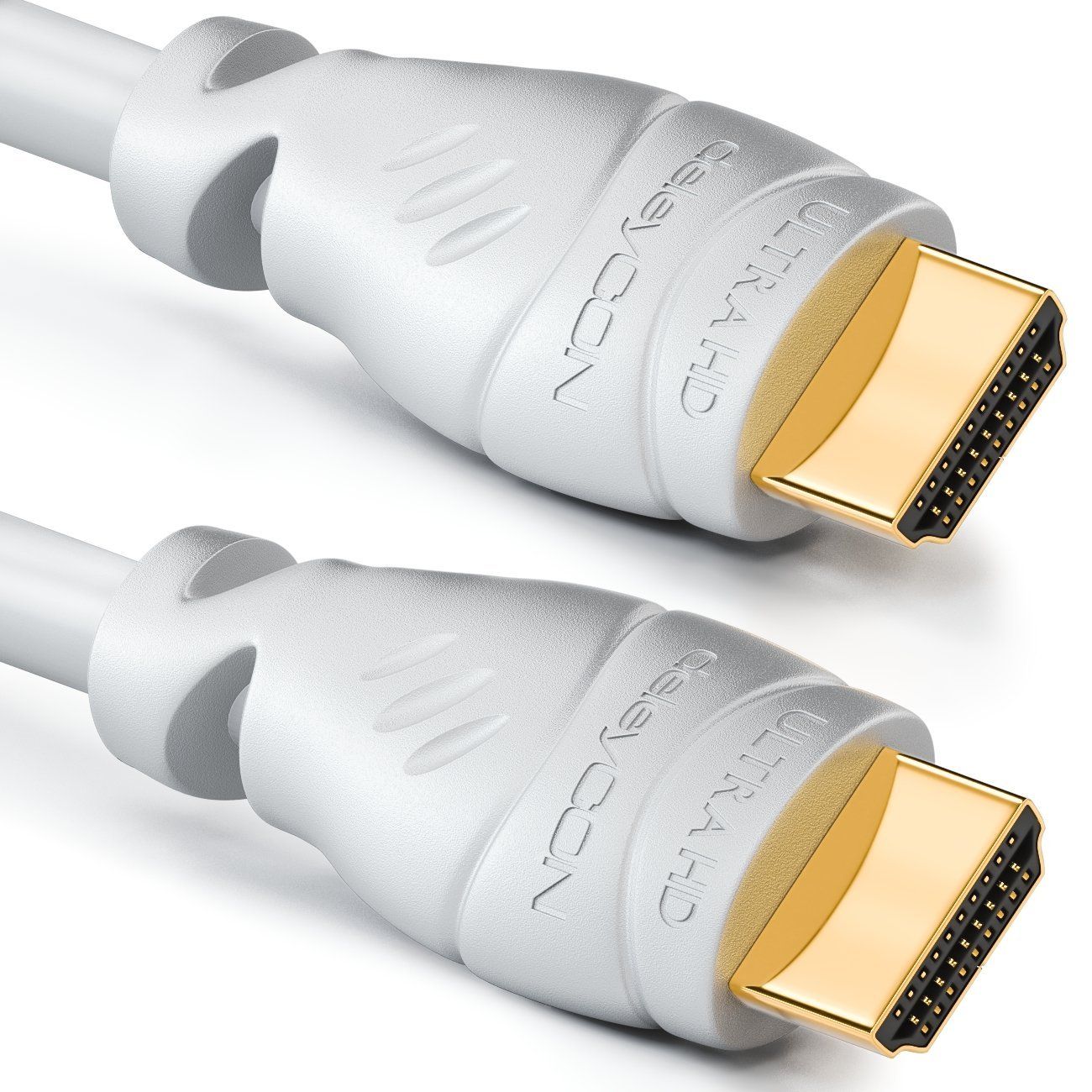 deleyCON HDMI Kabel - 4m - Wit - 4K - HDMI 2.0 - MK3474