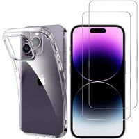 Phonillico® Gehard glas voor iPhone 15 PRO MAX [Pack 4] Screenprotector Glasfilm