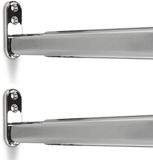 SOTECH 2 x Verchroomde ovale uitschuifbare kledingstang 400-600 mm