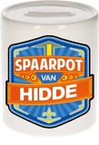 Bellatio Decorations Kinder spaarpot met naam - Hidde - keramiek - met dop - wit