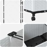 vidaXL Jardinière avec treillis et roues 3 pcs blanc 120 x 40 x 149 cm